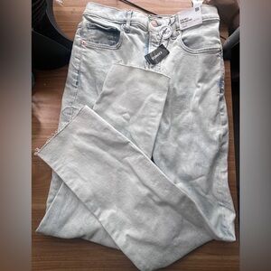 Express Light Blue Denim High Rise Slim Ankle Jeans